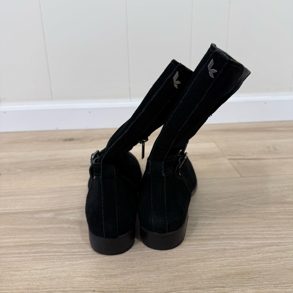 Black Suede Mid-Calf Women's Boots - Picture 6 of 9